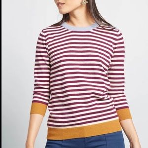 Modcloth striped pullover sweater sz L never worn